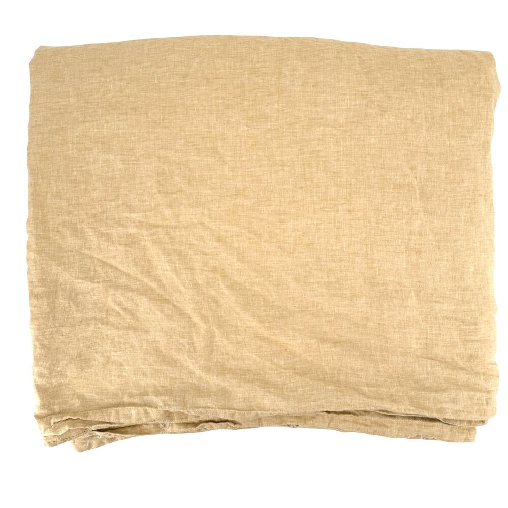 West Elm 100% Linen Duvet Cover 92x108 King Size Bedding Flax Golden Wheat